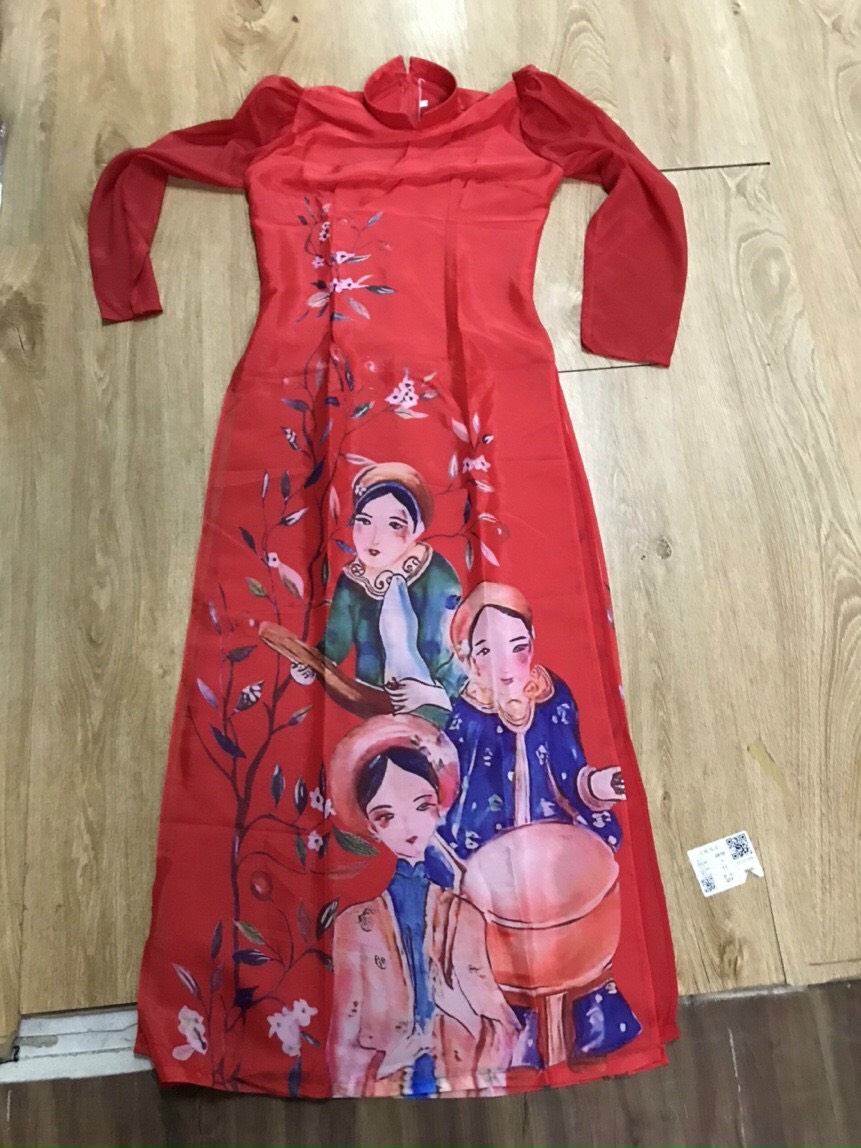 Áo Dài Lụa Tơ 4 Tà Sang Trọng - AV387